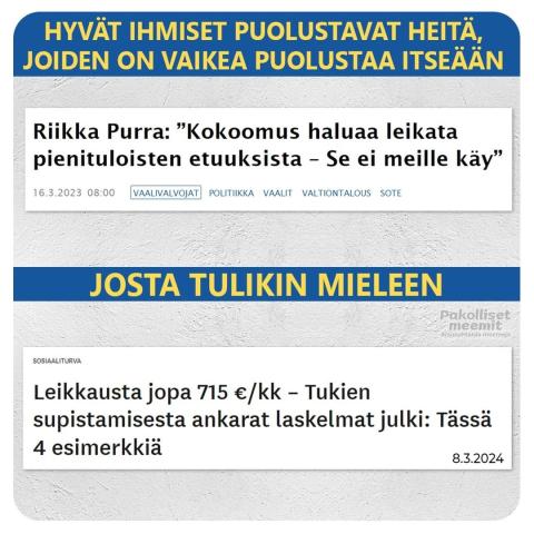 Hallituksesta seuraavaan, ensin potkitaan köyhiä.
.
.
.
.
.
---------------------------------------…