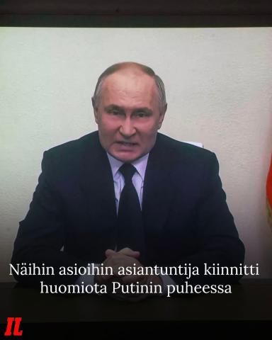 Venäjän presidentti Vladimir Putin piti lauantaina 23. maaliskuuta puheen kansalle perjantaina…