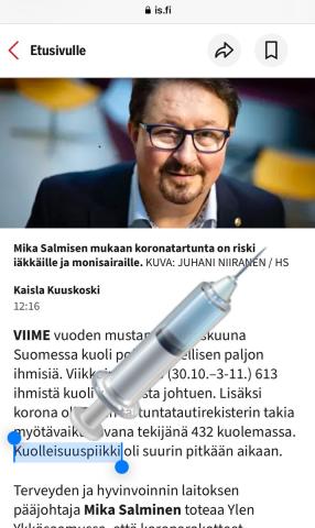 @iltalehti_fi Hei kuolemankauppias #mikasalminen geenien sörkkimis mRNA💉tappaa ja vammauttaa…