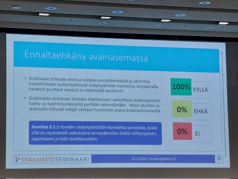 Sisäilmastoseminaarissa kuultiin 1. kertaa STM:n Majvik3 sisäilmaan liittyvän oireilun ja…