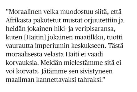 Haitin tilanne on kauhea, vaikkei meillä uutiset siitä juuri kerrokaan. Tämä pidempää historiaa…