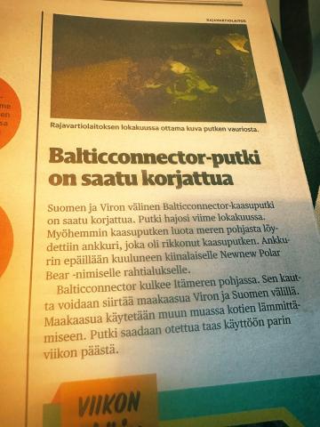 Kannattaa tilata Lasten uutiset niin näkee hyviä, selkeitä ja poliittisesti värittämättömiä uutisia. Balticconnector on korjattu 👏🏻👏🏻👏🏻