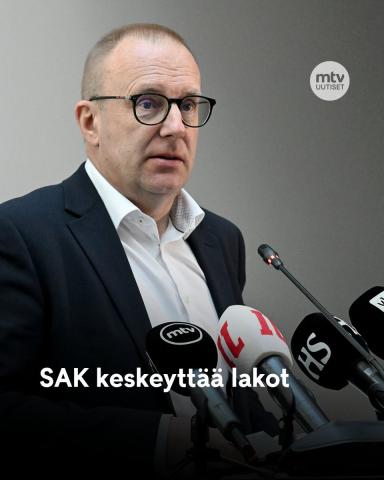 🔴JUURI NYT: SAK keskeyttää lakot