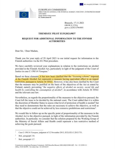 @TimoVirta7 @STM_Uutiset Tästä syystä komissio reagoi niin vahvasti STM:n kysymättä julkaisemaan kakkoskirjelmään. Tässä nimittäin todetaan jo komission mielestä rikkomus, joten tämä Pilot ei pääty ve