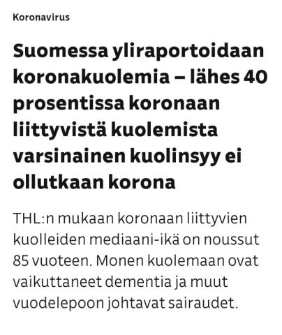 @STM_Uutiset Mitä jos te yliraportoitte kuolemia ja piikitätte turhaan.