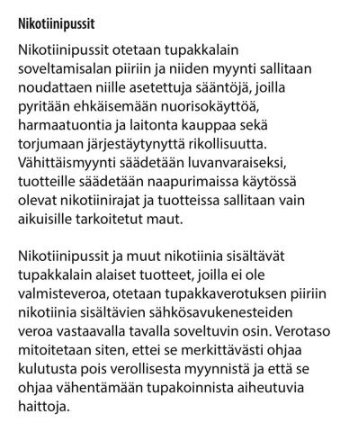 @CoelThomas @JMikkonen @sannigrahn @STM_Uutiset Ei tätä tupakkateollisuuden etu edellä tehty, vaan hallitusohjelmaa tulkiten. Tavoitteena terveyshaittojen sekä nuuskan ja nikotiinipussien laittoman ka