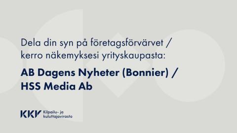 KKV ber parternas kunder, konkurrenter och varuleverantörer samt branschförbund och -organisationer att uttala sig om företagsförvärvets konkurrenseffekter. 🗓️Utlåtanden kan lämnas via e-post senaste