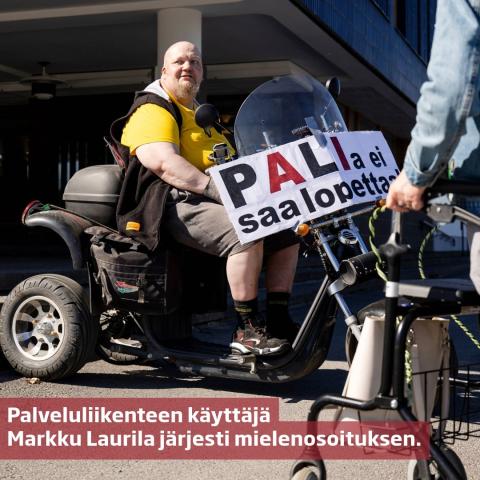 Uhka palveluliikenteen eli Palin lopettamisesta sai Markku Laurilan järjestämään mielenosoituksen keskiviikkona. 🚍️⁠
⁠
...