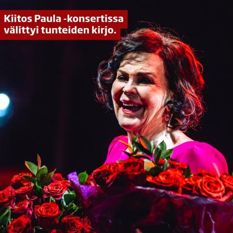 Juhlitun iskelmäkuningatar Paula Koivuniemen kunniaksi järjestettiin konsertti, jonka voi tiivistää sanoin: loppuunmyyty...