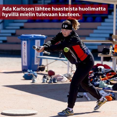 Mailattarissa pelaava Ada Karlsson kohtaa tulevan superpesiskesän uudessa roolissa, lyöjäjokerina. ⚾️⁠
⁠
Hän kehuu joukk...