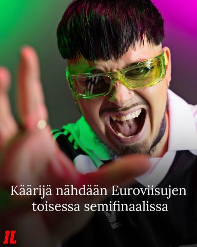 Käärijä esiintyy Euroviisujen toisessa semifinaalissa. ⁠🫲🏻🟢🟢🟢👨🏻🟢🟢🟢🫱🏻⁠
⁠
Euroviisut tiedottaa Instagram-tilil...