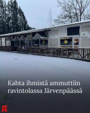 Kahta ihmistä ammuttiin ravintolassa Järvenpäässä lauantaina. ⁠
Poliisi sai tiedon ampumisesta hieman kello kahdeksan jä...