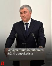 Venäjän parlamentin alahuoneen eli duuman puhemies Vjatšeslav Volodin kirjoittaa Telegram-kanavallaan Yhdysvaltain edust...