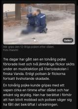 Det här drabbade mig sjukt mkt av att läsa. Så oerhört tragiskt på alla sätt möjliga.. ”Den tolvåriga pojken berättar i förhör att han ångrar dådet, säger polisen till MTV Uutiset.” Tragedi för alla.