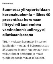 @STM_Uutiset Mitä jos te yliraportoitte kuolemia ja piikitätte turhaan.