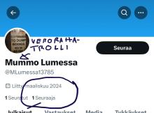 @MLumessa13785 @PasiJJunnila @valtioneuvosto @HNohynek @STM_Uutiset @THLorg @Fimea @KristaKiuru @MarinSanna Niinkö meinaat? Sinä ”Mummo Lumessa” olet verorahoillamme ”vaikuttamista” harjoittava trolli