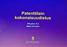 Patenttilain kokonaisuudistuksesta äänessä Maija Lönnqvist, Innovaatiot, osaaminen ja uudistuminen -yksikön vetäjä @TEM_uutiset. #patentit