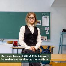 Friia Lönnroth pitää mielikuvitusta tärkeimpänä työkalunaan opiskelussa. 🧠⁠
⁠
"Se, mitä eniten haluan elämässä, on olla...