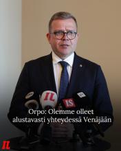 Pääministeri Petteri Orpo (kok) kommentoi tiedotustilaisuudessa Venäjän aikeita Itämeren merirajojen siirtämisestä yksip...