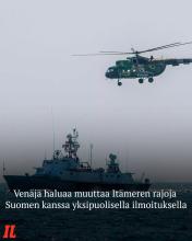 Venäjän puolustusministeriö ehdottaa päätösluonnoksessa Itämeren merirajojen siirtämistä yksipuoleisella ilmoituksella. ...