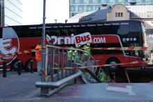 Yesterday's @onnibus #bus #crash at #elielinaukio taxi rank terminal next to the Helsinki railway station.  @helsinki.sa...